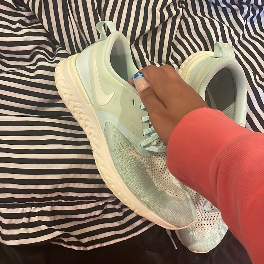 Blue Nike shoes